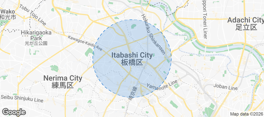 Itabashi-ku Airbnb map
